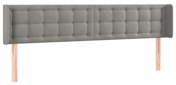 Bársony LED Fejtámla - Világosszürke - 203cm