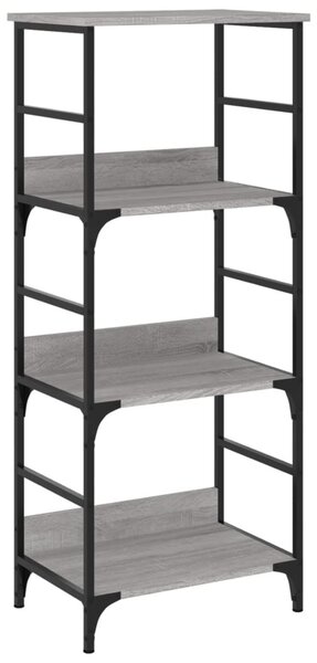 Szürke sonoma színű szerelt fa könyvespolc 50 x 33 x 117,5 cm