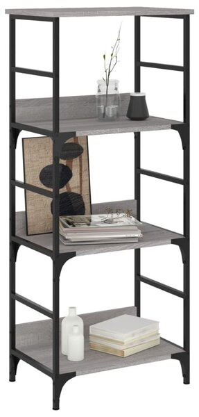 Szürke sonoma színű szerelt fa könyvespolc 50 x 33 x 117,5 cm