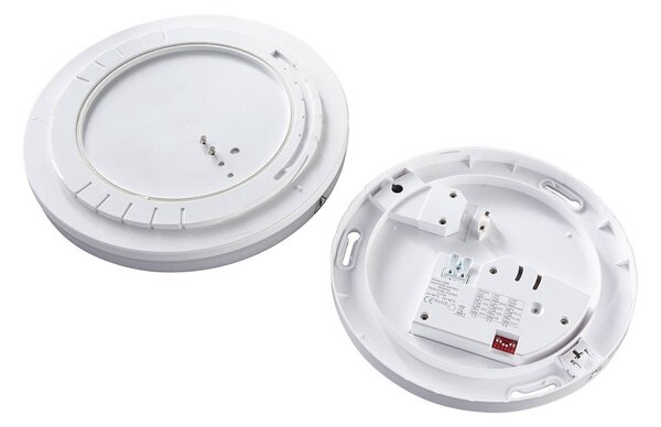 Heitronic LED mennyezeti világítás Pronto, kerek, mozgásérzékelővel, Fehér / opál, Műanyag, Modern