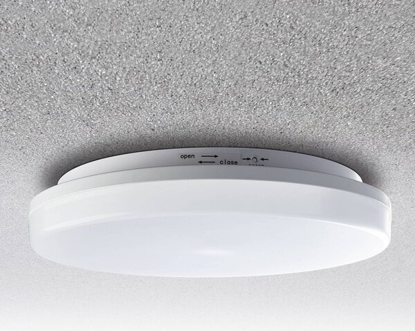 Heitronic LED mennyezeti világítás Pronto, kerek, mozgásérzékelővel, Fehér / opál, Műanyag, Modern