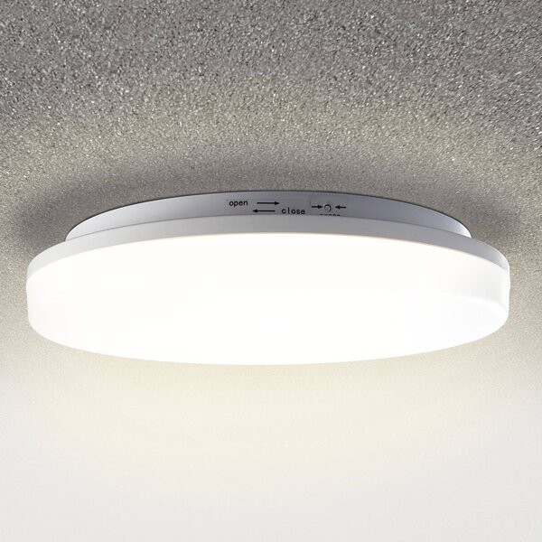 Heitronic LED mennyezeti világítás Pronto, kerek, mozgásérzékelővel, Fehér / opál, Műanyag, Modern