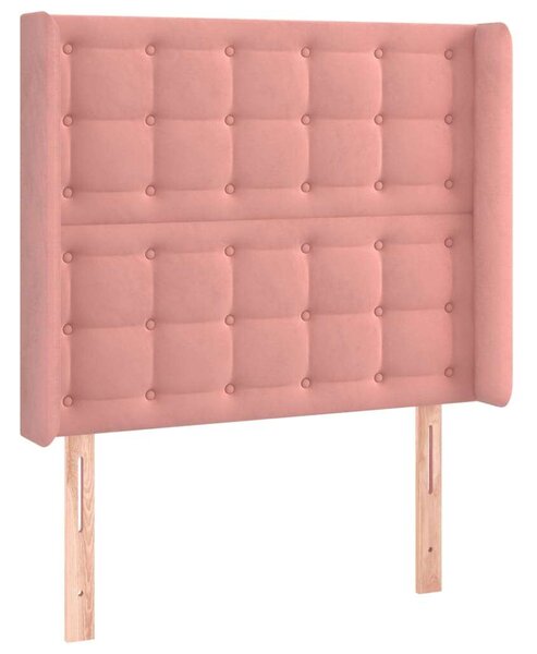 Bársony Fejtámla LED-del - Rózsaszín - 93x16x118/128cm