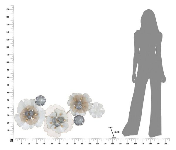 Flowery fém fali dekoráció, 119 x 60 cm - Mauro Ferretti