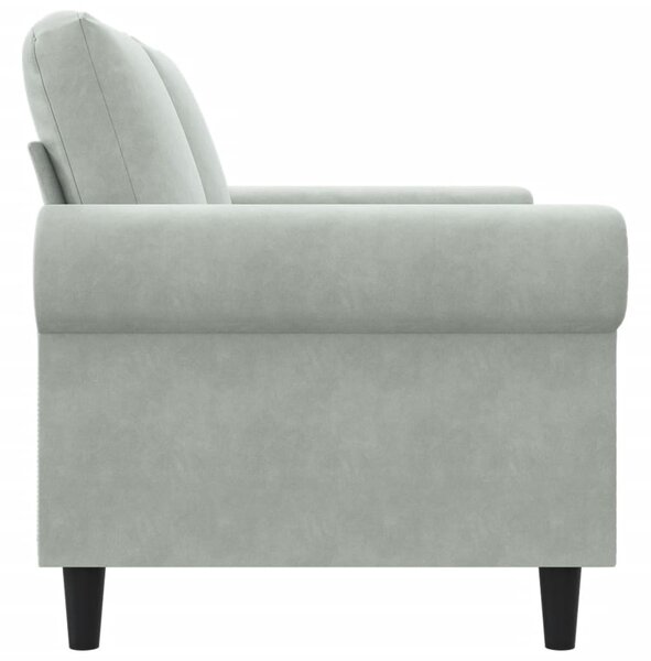 Kétszemélyes világosszürke bársony kanapé 120 cm