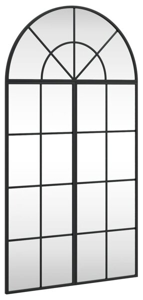 Fekete ívelt vas fali tükör 60 x 110 cm