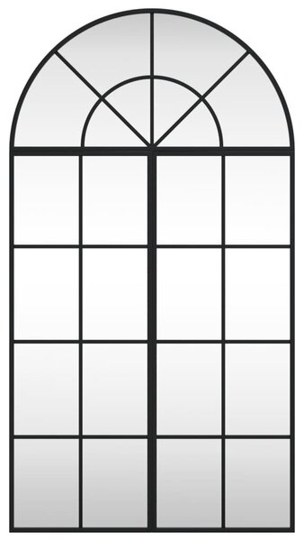 Fekete ívelt vas fali tükör 60 x 110 cm