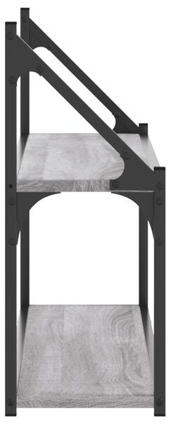 2 szintes szürke sonoma színű szerelt fa fali polc 80x21x51 cm