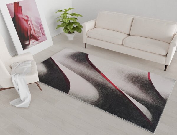 Fehér-fekete mosható szőnyeg 180x120 cm - Vitaus