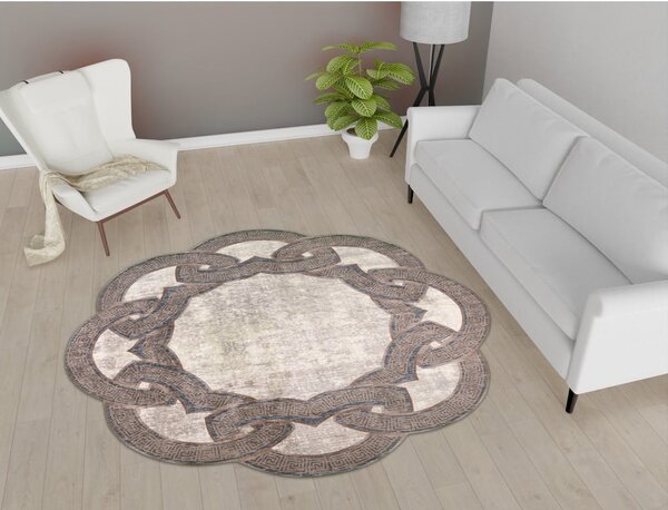 Bézs kerek szőnyeg ø 80 cm - Vitaus