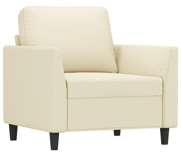 Krémszínű műbőr kanapéfotel 60 cm