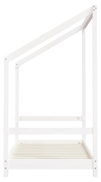 Fehér tömör fenyőfa gyerekágykeret 2 x (80 x 160) cm