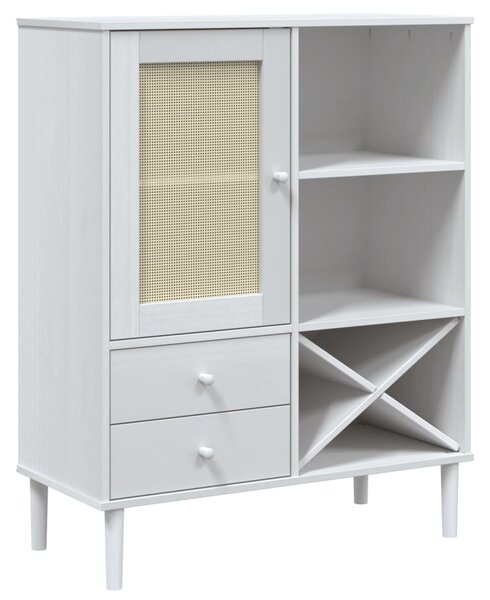 SENJA fehér rattan hatású magasszekrény 90 x 40 x 112 cm