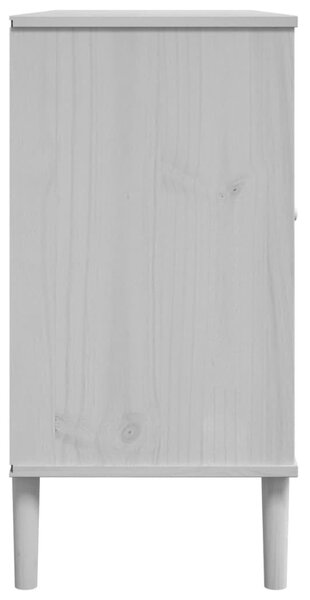 SENJA fehér rattanhatású tálalószekrény 112 x 40 x 80 cm