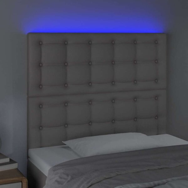 Szürke műbőr led-es fejtámla 100x5x118/128 cm