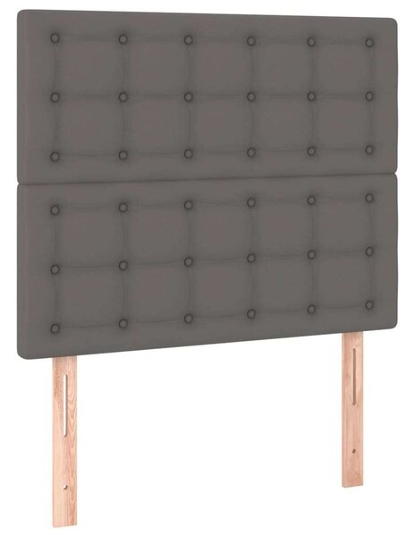 Szürke műbőr led-es fejtámla 100x5x118/128 cm