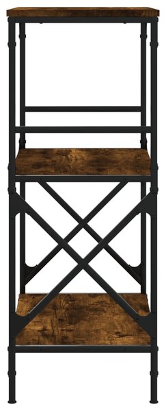 3 szintes füstös tölgy szerelt fa könyvespolc 56 x 35 x 90,5 cm