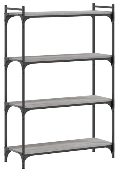 4 szintes szürke sonoma szerelt fa könyvespolc 80 x 30 x 120 cm