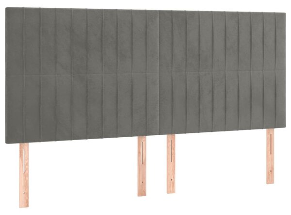 Bársony LED Fejtámla - Világosszürke - 180cm
