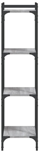 4 szintes szürke sonoma szerelt fa könyvespolc 40 x 30 x 120 cm
