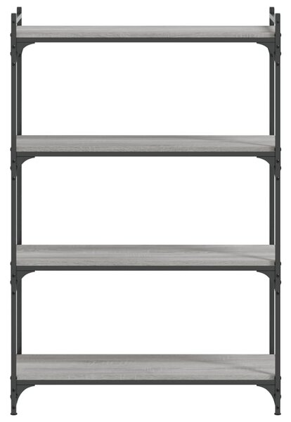 4 szintes szürke sonoma szerelt fa könyvespolc 80 x 30 x 120 cm