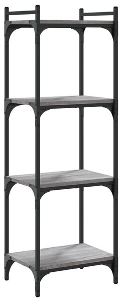 4 szintes szürke sonoma szerelt fa könyvespolc 40 x 30 x 120 cm