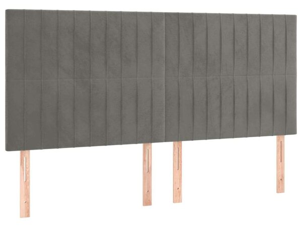 Bársony LED Fejtámla - Világosszürke - 180cm
