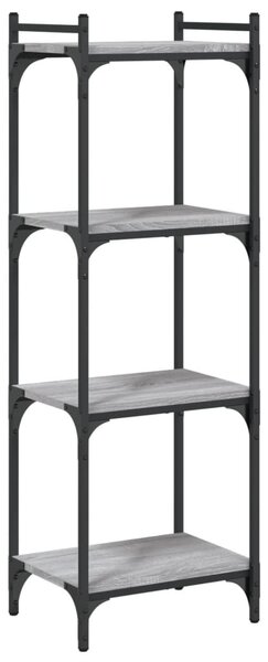 4 szintes szürke sonoma szerelt fa könyvespolc 40 x 30 x 120 cm