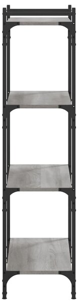 4 szintes szürke sonoma szerelt fa könyvespolc 80 x 30 x 120 cm