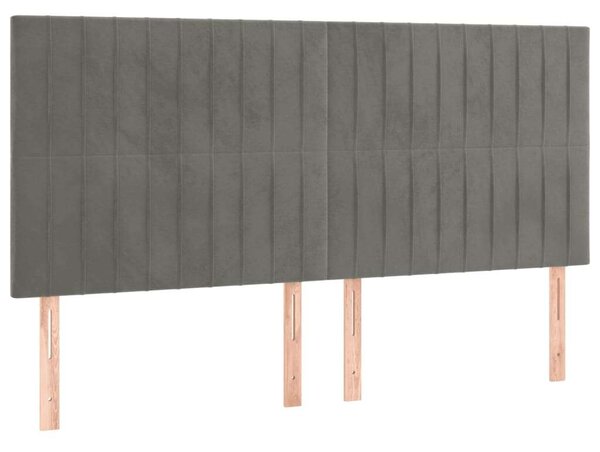 Bársony LED Fejtámla - Világosszürke - 180cm