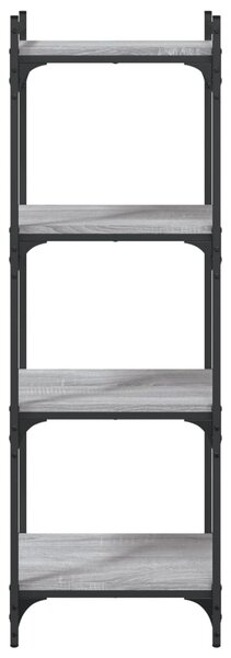 4 szintes szürke sonoma szerelt fa könyvespolc 40 x 30 x 120 cm