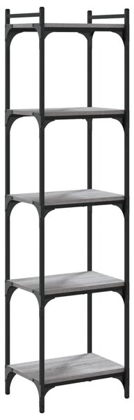 5 szintes szürke sonoma szerelt fa könyvespolc 40 x 30 x 154 cm