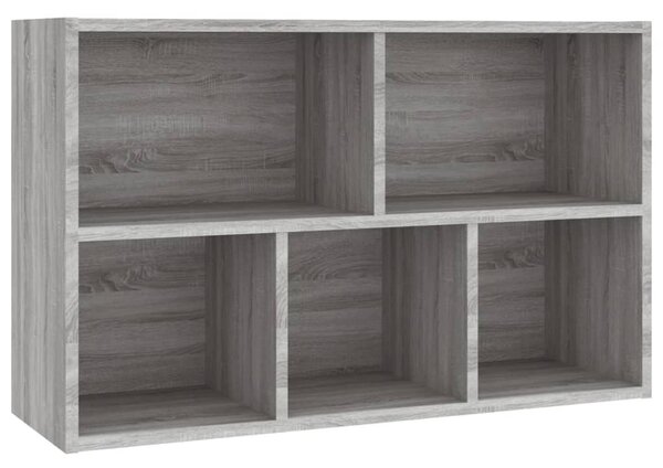 Szürke sonoma színű fa könyv-/tálalószekrény 50x25x80 cm