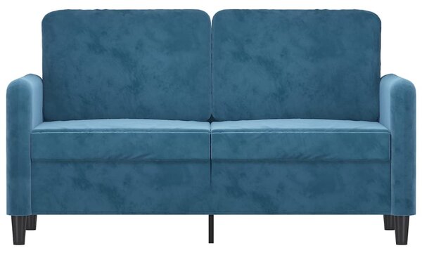 Kétszemélyes kék bársony kanapé 120 cm