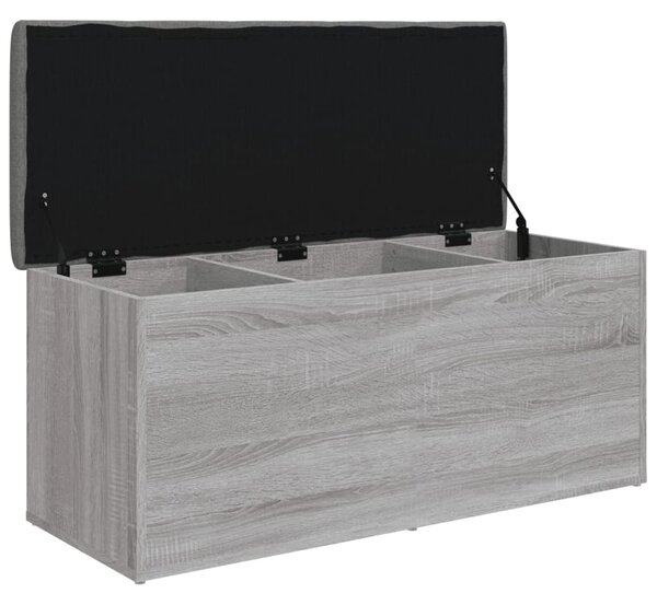 Szürke sonoma színű szerelt fa tárolópad 102 x 42 x 45 cm