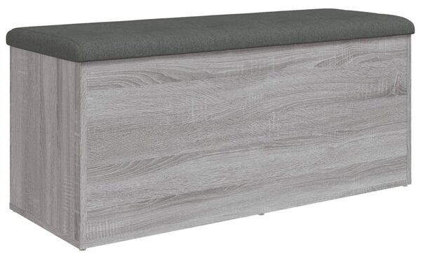 Szürke sonoma színű szerelt fa tárolópad 102 x 42 x 45 cm