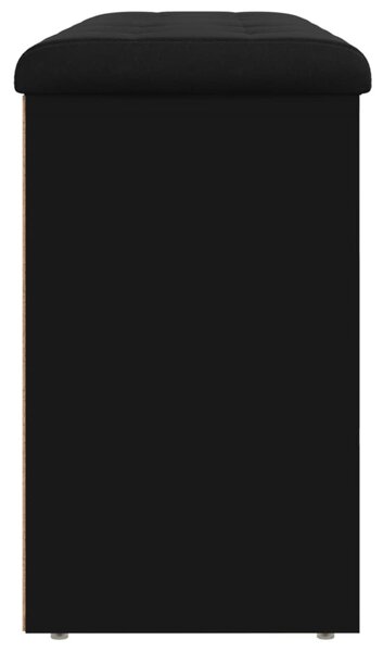 Fekete szerelt fa cipőtároló pad 102 x 32 x 50 cm
