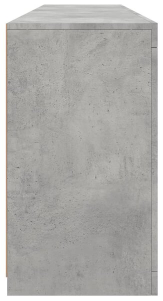 Betonszürke tálalószekrény LED-világítással 162 x 37 x 67 cm
