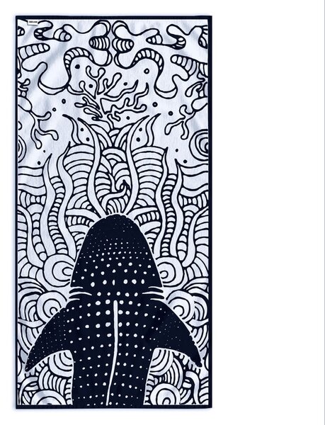 Sötétkék strandtörölköző 90x180 cm Shark – DecoKing