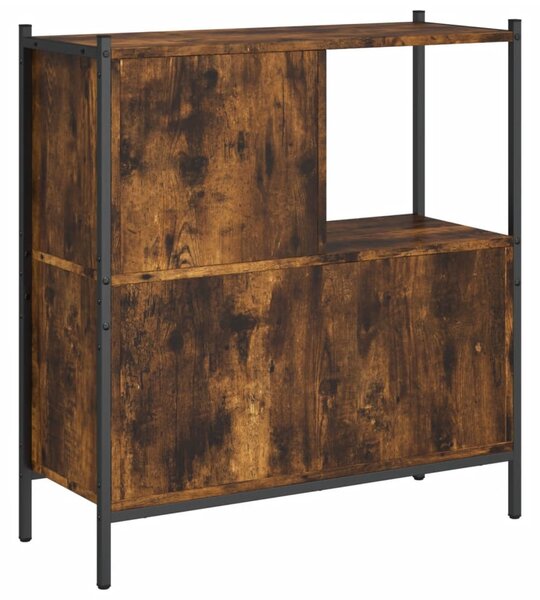 Füstös tölgy színű szerelt fa könyvszekrény 72 x 28 x 77,5 cm