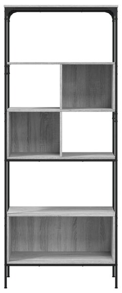 5 szintes szürke sonoma szerelt fa könyvespolc 76x33x188,5 cm
