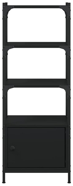 3 szintes fekete szerelt fa könyvespolc 41 x 30 x 109,5 cm