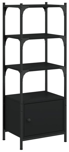 3 szintes fekete szerelt fa könyvespolc 41 x 30 x 109,5 cm