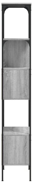 5 szintes szürke sonoma szerelt fa könyvespolc 76x33x188,5 cm
