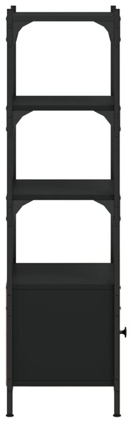 3 szintes fekete szerelt fa könyvespolc 41 x 30 x 109,5 cm