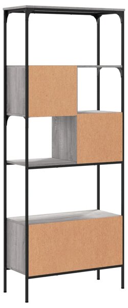 5 szintes szürke sonoma szerelt fa könyvespolc 76x33x188,5 cm