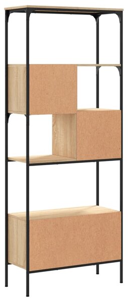5 szintes sonoma tölgy színű fa könyvespolc 76 x 33 x 188,5 cm