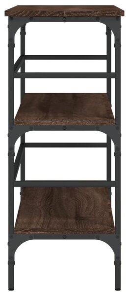 Barna tölgyszínű szerelt fa tálalóasztal 100 x 32 x 75 cm