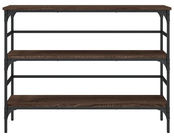 Barna tölgyszínű szerelt fa tálalóasztal 100 x 32 x 75 cm