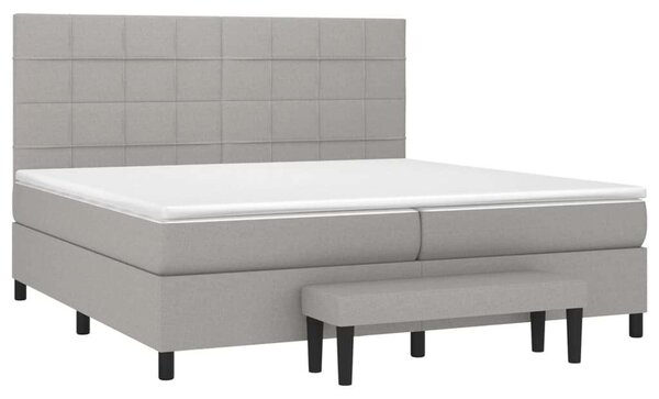VidaXL – 200x200 cm-es Szövet Ágy – Zsebrugós Matraccal és Padlólappal